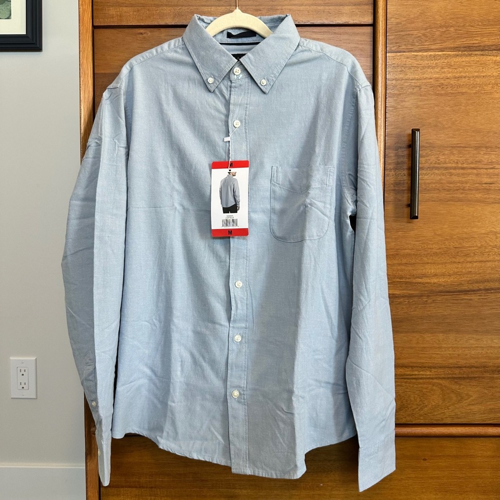 Jachs NY Button Down Shirt Medium Light Blue New With Tags